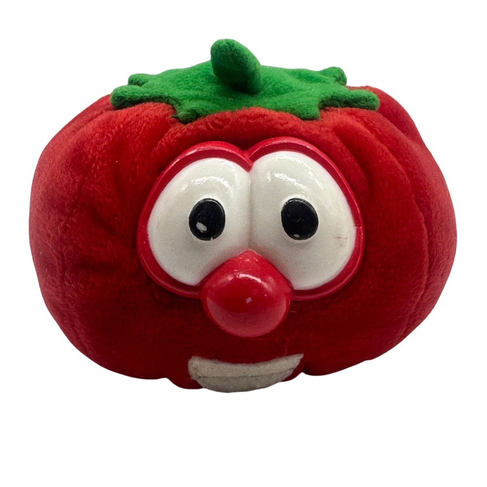Vintage VeggieTales Bob The Tomato Plush 1998 Lyrick Studios Bean Bag Toy 3x4